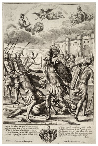 Turnus Slaying Pandarus. State 2 by Wenceslaus Hollar